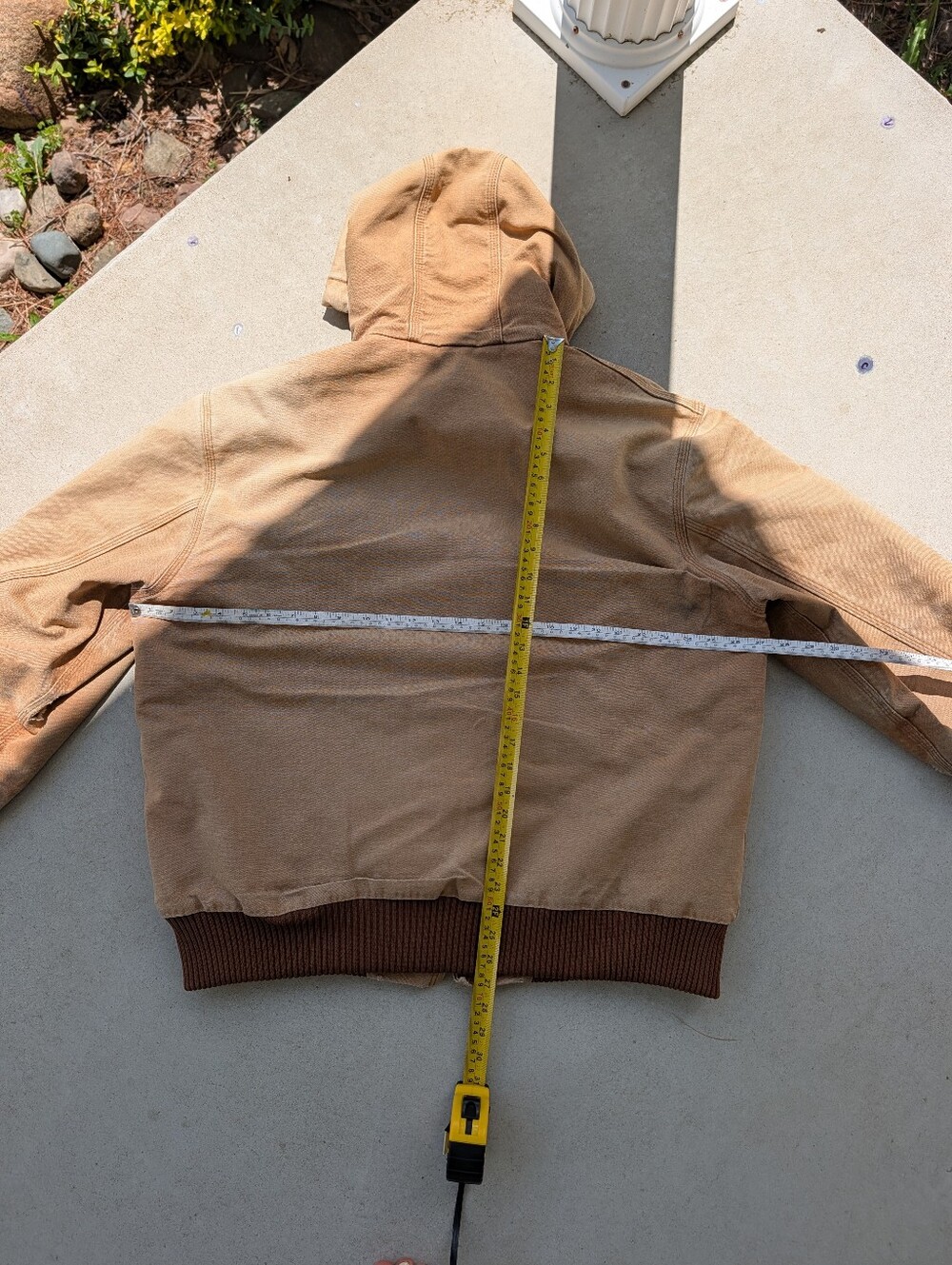 Vintage Y2K Carhartt J140 BRN Jacket Duck Hooded Lined WorkWear Thrashed USA Vtg - Picture 5 of 6